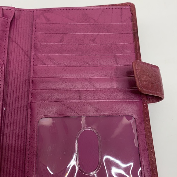 Buxton | Plum Top Grain Cowhide Leather Pocketbook | Travel Card Holder | Clutch - Picture 5 of 14